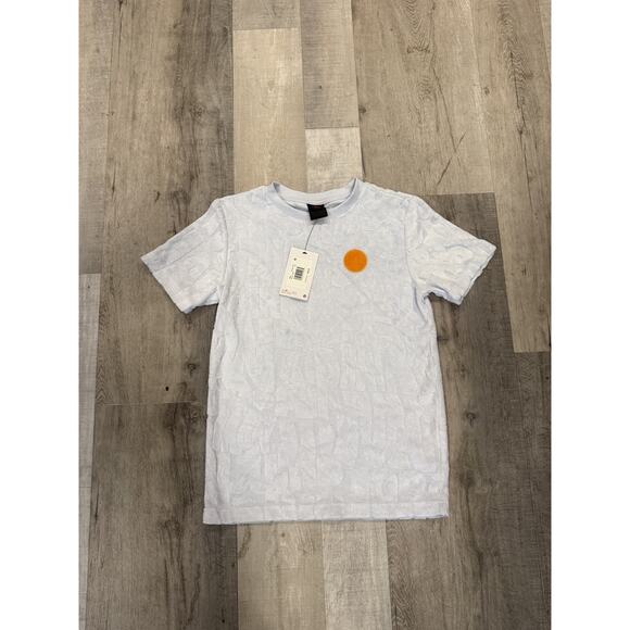 Jordan Shirt Kids Medium White Terry Cloth Patch Crewneck Short Sleeve Youth - Picture 1 of 6